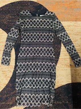 Cato Black and Gold Metallic Patterned Top